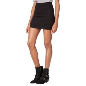 Free people black denim skirt